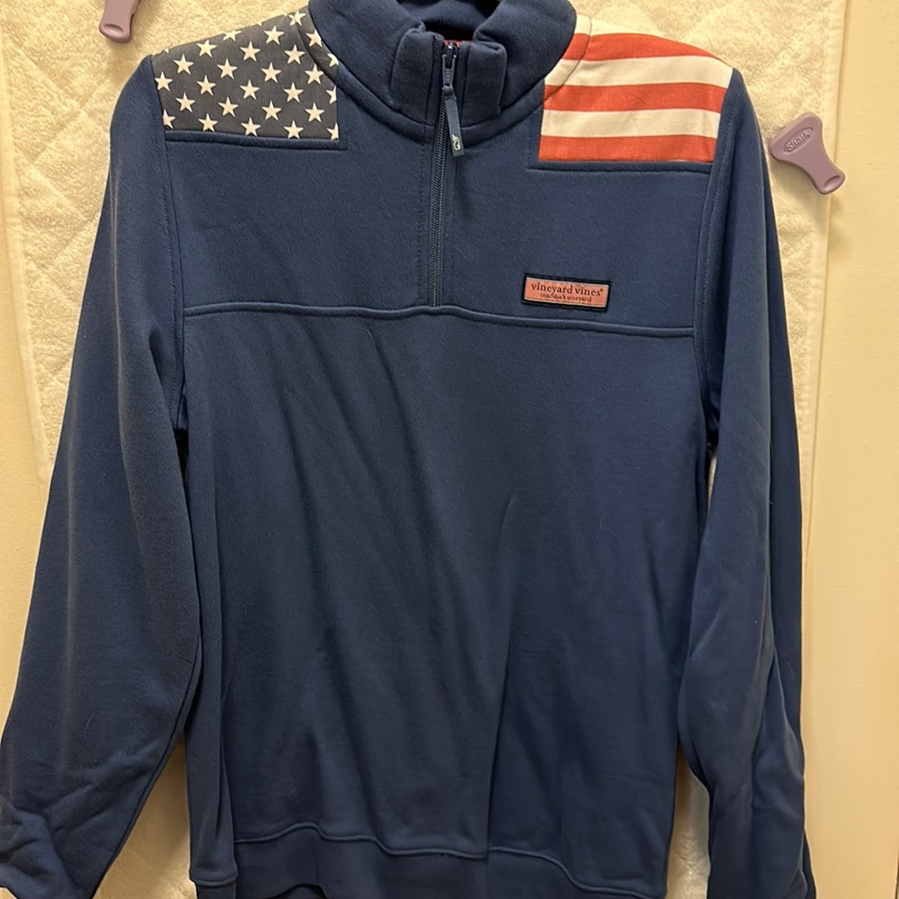 COPY - New with tags Vineyard vines American flag quarter zip coat